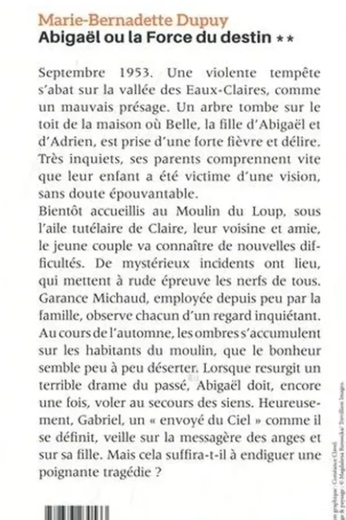 Abigaël Tome 2 : La force du destin [EDITION EN GROS CARACTERES, Marie-Bernadette Dupuy