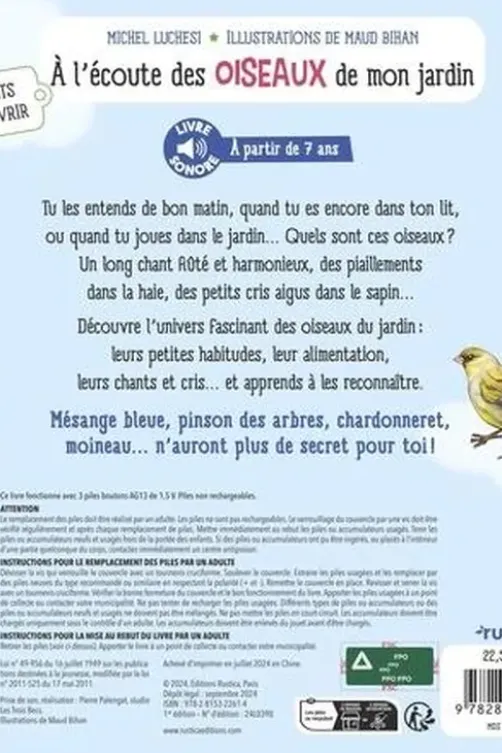 A l'écoute des oiseaux de mon jardin. 21 chants à découvrir, Michel Luchesi