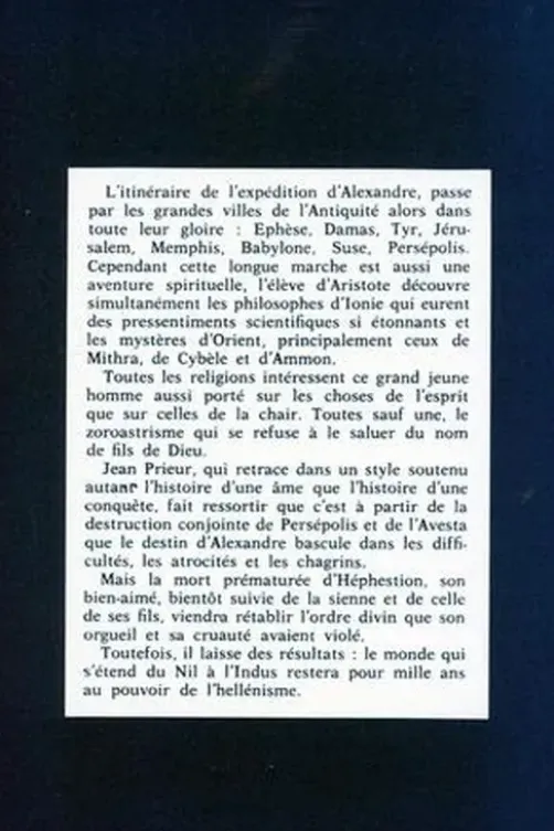 Alexandre le Grand et les mystères d'Orient, Jean Prieur