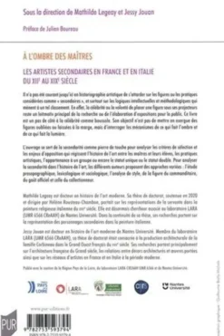 A l'ombre des maîtres. Les artistes secondaires en France et en Italie du XIIe au XIXe siècle, Mathilde Legeay
