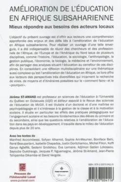 Amélioration de l'éducation en Afrique subsaharienne. Mieux répondre aux besoins des acteurs locaux, Jérôme St-Amand