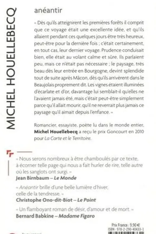 Anéantir, Michel Houellebecq