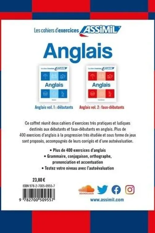 Anglais débutants, faux débutants. Coffret en 2 volumes, Hélène Bauchart