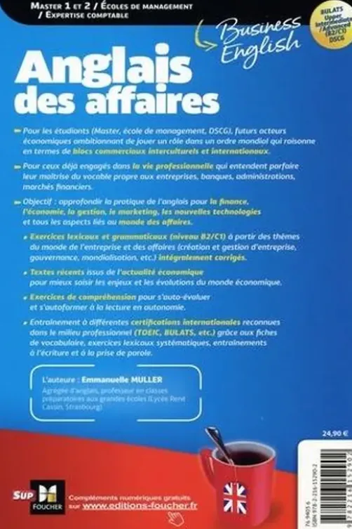 Anglais des affaires. Licence, Master, Ecole de management, DSCG, bulats, Emmanuelle Muller