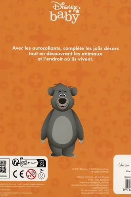 Animaux du monde. Complète les scènes avec des grands stickers !, Disney Baby