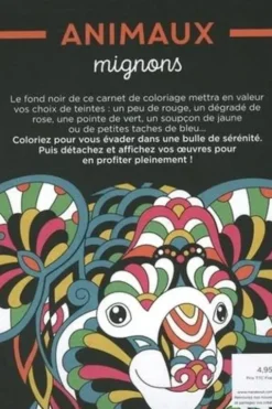 Animaux mignons. Bloc de coloriages Black Premium, Marabout