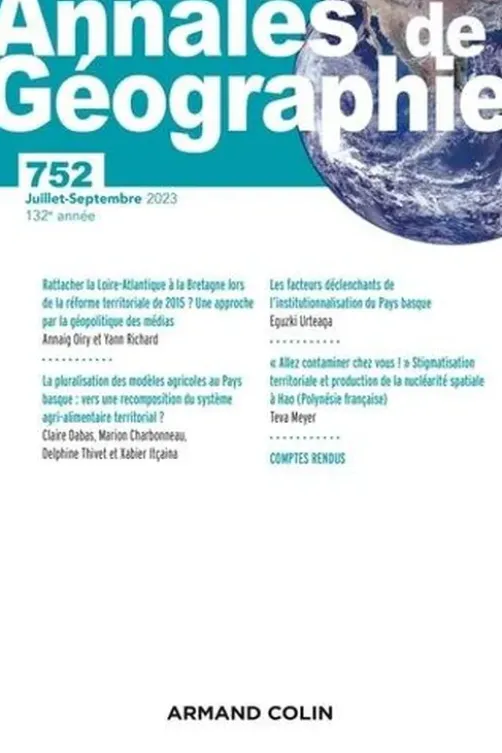 Annales de Géographie N° 752 4/2023, Anonyme