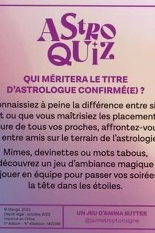 Astroquiz. 20-30 minutes ; de 2 à 8 joueurs, Amina Sutter