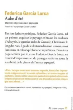 Aube d’été et autres impressions et paysages, Federico Garcia Lorca