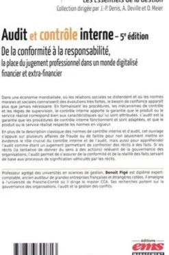 Audit et contrôle interne. De la conformité à la responsabilité, la place du jugement professionnel dans un monde digitalisé financier et extra-financier, 5e édition, Benoît Pigé