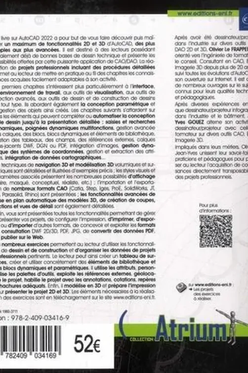 AutoCAD 2022. Conception, dessin 2D et 3D, présentation. Tous les outils et fonctionnalités avancées autour de projets professionnels, Jean-yves gouez Olivier le frapper