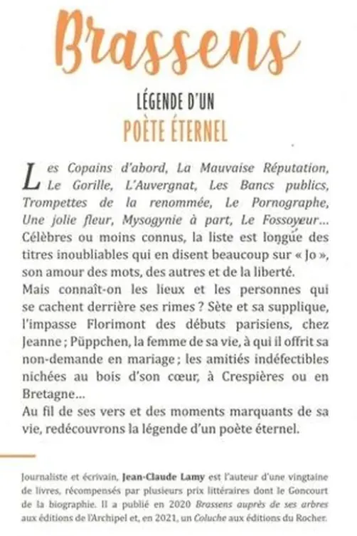 Brassens. Légende d'un poète éternel, Jean-Claude Lamy