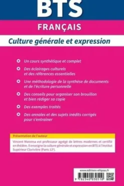 BTS français Culture générale et expression. A toute vitesse ! Edition 2020-2021, Vincent Manresa