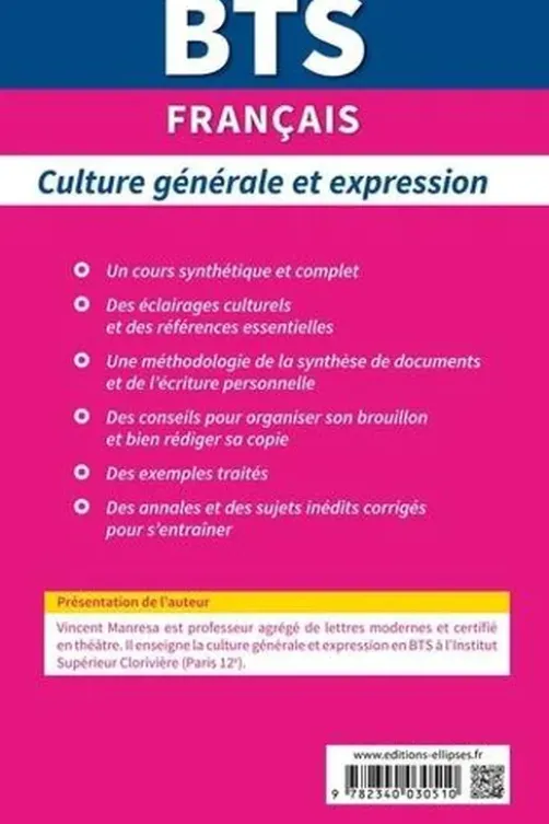 BTS français Culture générale et expression. A toute vitesse ! Edition 2020-2021, Vincent Manresa