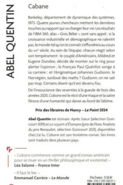 Cabane, Abel Quentin