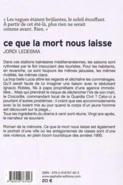 Ce que la mort nous laisse, Jordi Ledesma
