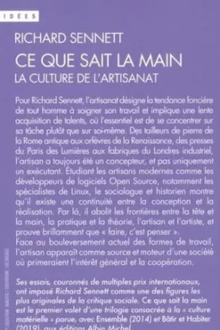 Ce que sait la main. La culture de l'artisanat, Richard Sennett