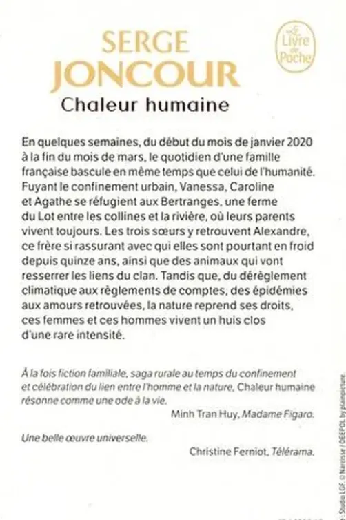 Chaleur humaine, Serge Joncour
