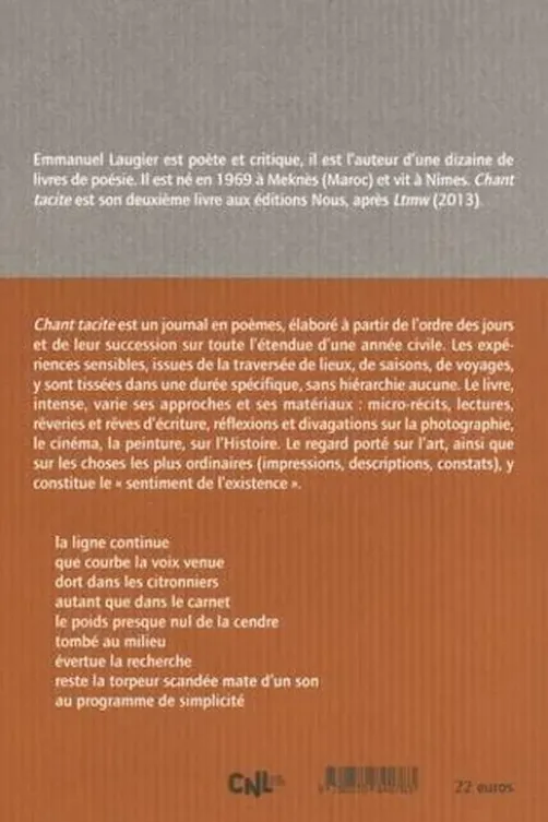 Chant tacite, Emmanuel Laugier