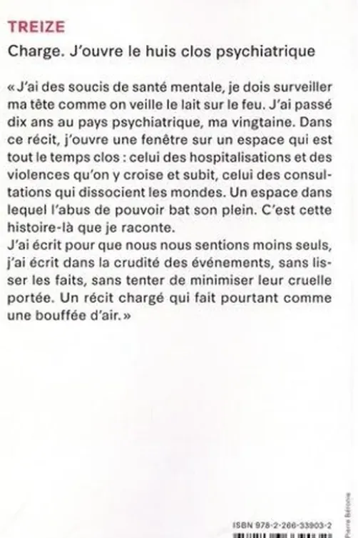 Charge. J'ouvre le huis clos psychiatrique, Treize