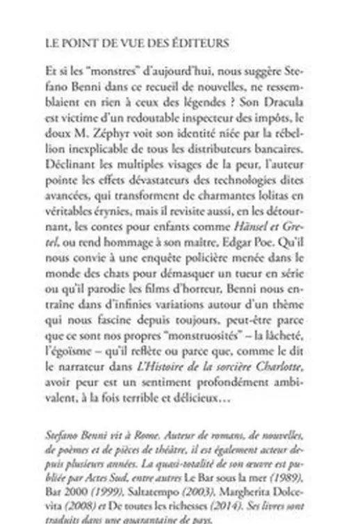 Chers monstres, Stefano Benni