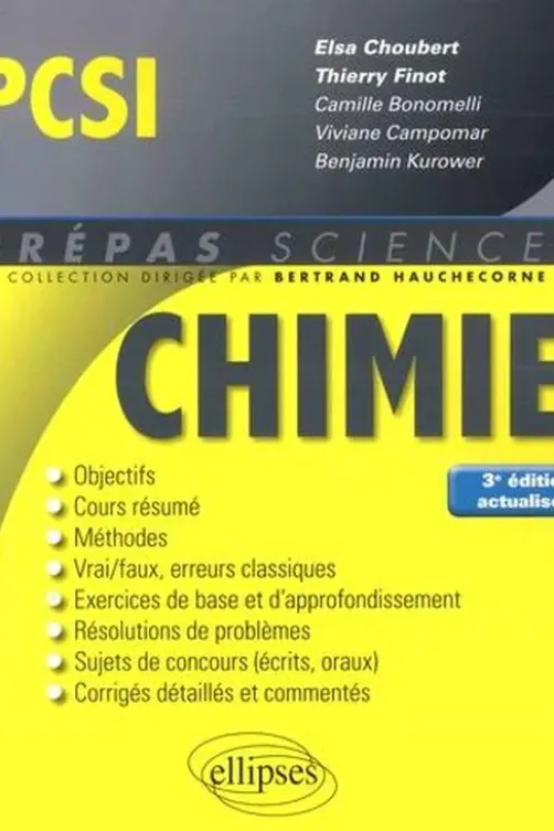 Chimie PCSI. 3e édition, Elsa Choubert