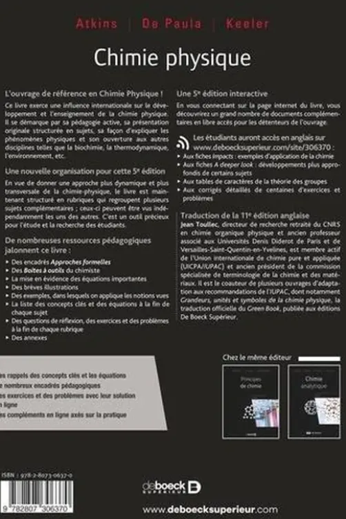 Chimie physique. 5e édition, Peter Atkins