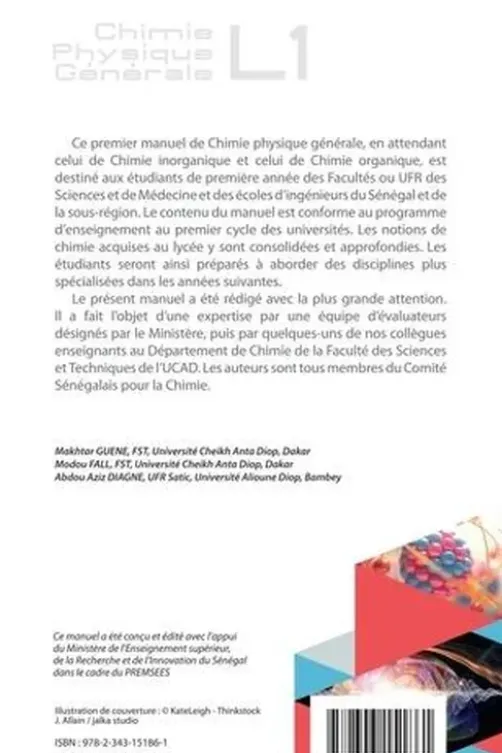 Chimie physique générale L1. Cours et exercices, Makhtar Guene