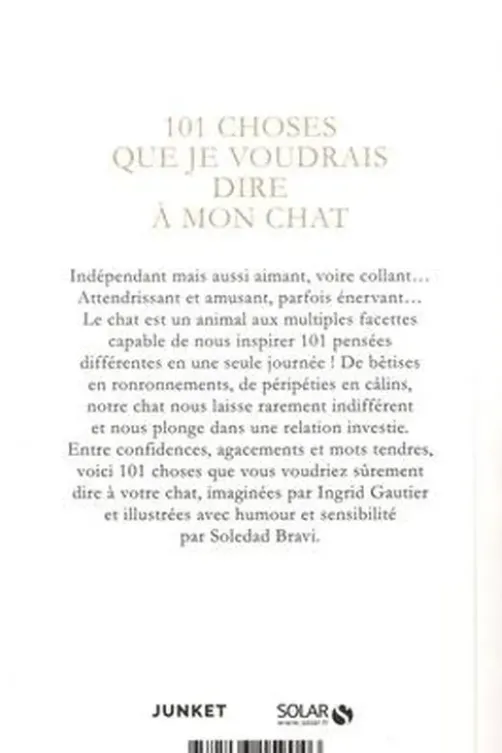 101 choses que je voudrais dire à mon chat, Soledad Bravi