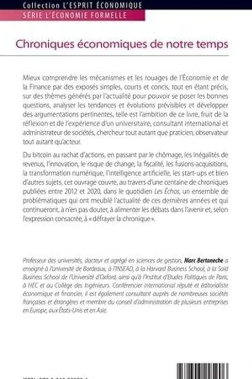 Chroniques économiques de notre temps, Marc Bertonèche