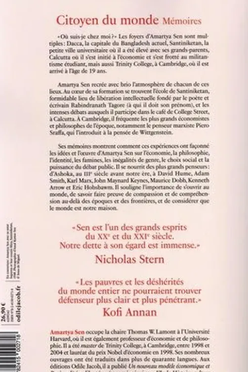 Citoyen du monde. Mémoires, Amartya Sen