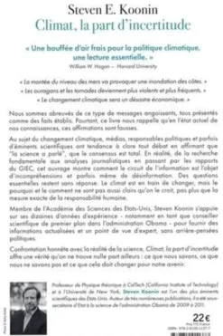 Climat, la part d'incertitude, Steven Koonin