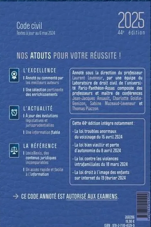Code civil. Jaquette Blue Jungle, Edition 2025, Laurent Leveneur