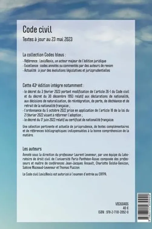 Code civil. Jaquette éléphant ballon, Edition 2024, Laurent Leveneur