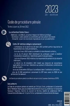 Code de procédure pénale. Edition 2023, Philippe Conte
