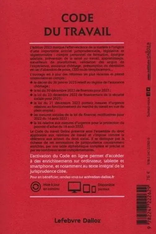 Code du travail. Annoté. Commenté en ligne, Edition 2023, Christophe Radé