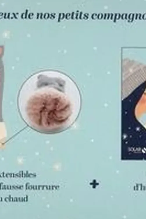 Coffret mains au chaud dans pattes de velours. Livret d'humour félin et moufles fourrées, Sophie Johnson
