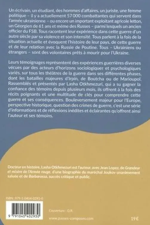 Combattre pour l'Ukraine. Dix soldats racontent, Lasha Otkhmezuri