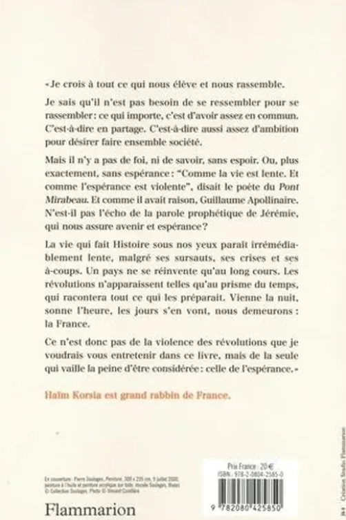Comme l'espérance est violente, Haïm Korsia