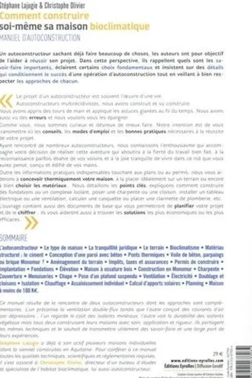 Comment construire soi-même sa maison bioclimatique. Manuel d'autoconstruction, Stéphane Lajugie
