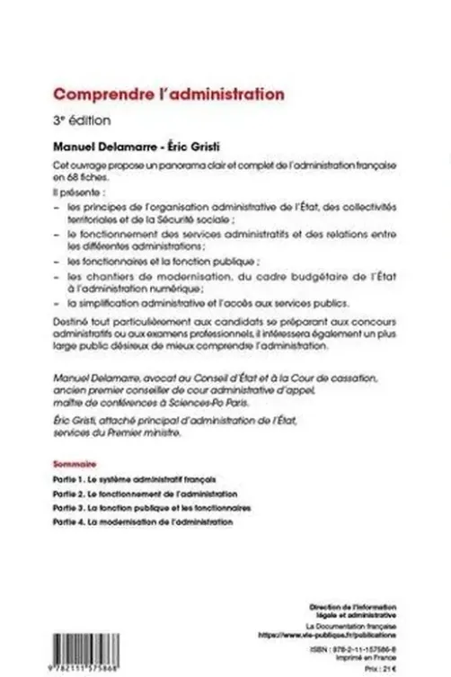 Comprendre l'administration. 3e édition, Manuel Delamarre