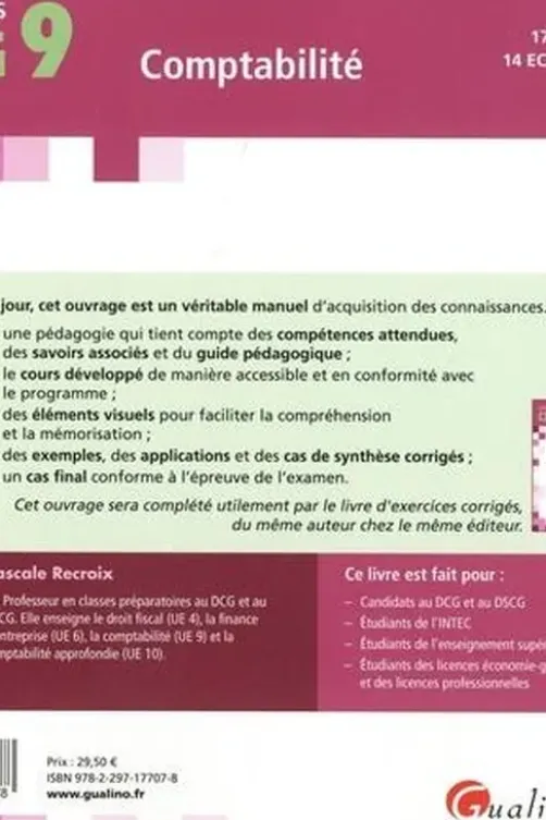 Comptabilité DCG 9, Pascale Recroix