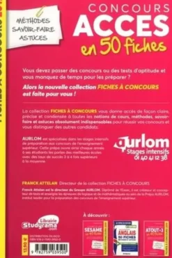 Concours Accès en 50 fiches. 5e édition, Franck Attelan
