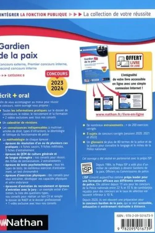 Concours Gardien de la paix Catégorie B. Concours externe, Premier concours interne, Second concours interne (policier adjoint, gendarme adjoint volontaire, cadet de la République), Edition 2023-2024, Loïc Valentin