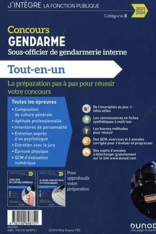 Concours gendarme. Sous officier de gendarmerie interne, Edition 2023-2024, Jean-Marc Groga