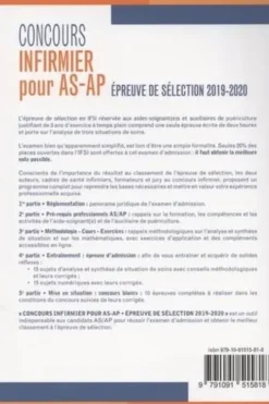 Concours infirmier pour AS-AP. Epreuve de sélection, Edition 2019-2020, Sabine Bonamy