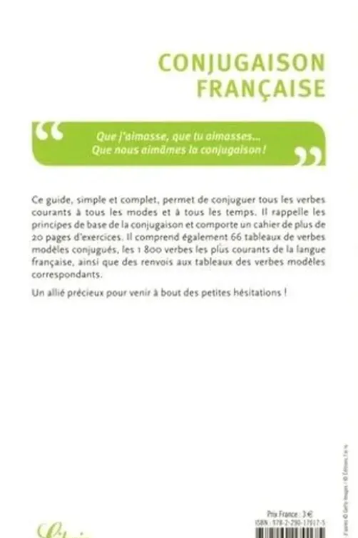 Conjugaison française. Edition revue et augmentée, Librio