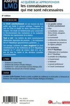 Cours de droit constitutionnel et institutions de la Ve République. 8e édition, Carolina Cerda-Guzman
