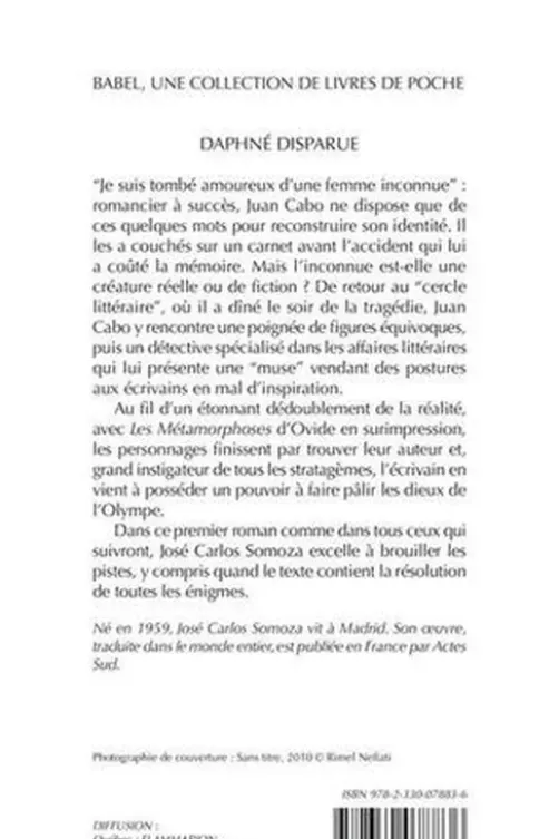 Daphné disparue, José-Carlos Somoza