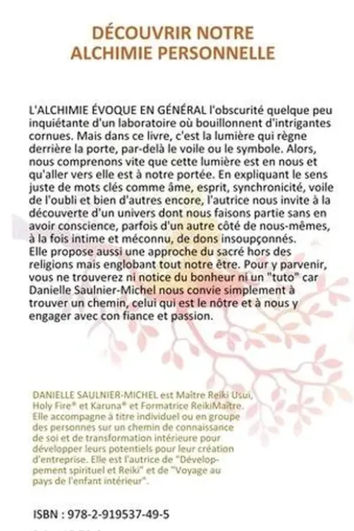 Découvrir notre alchimie personnelle, Danielle Saulnier-Michel